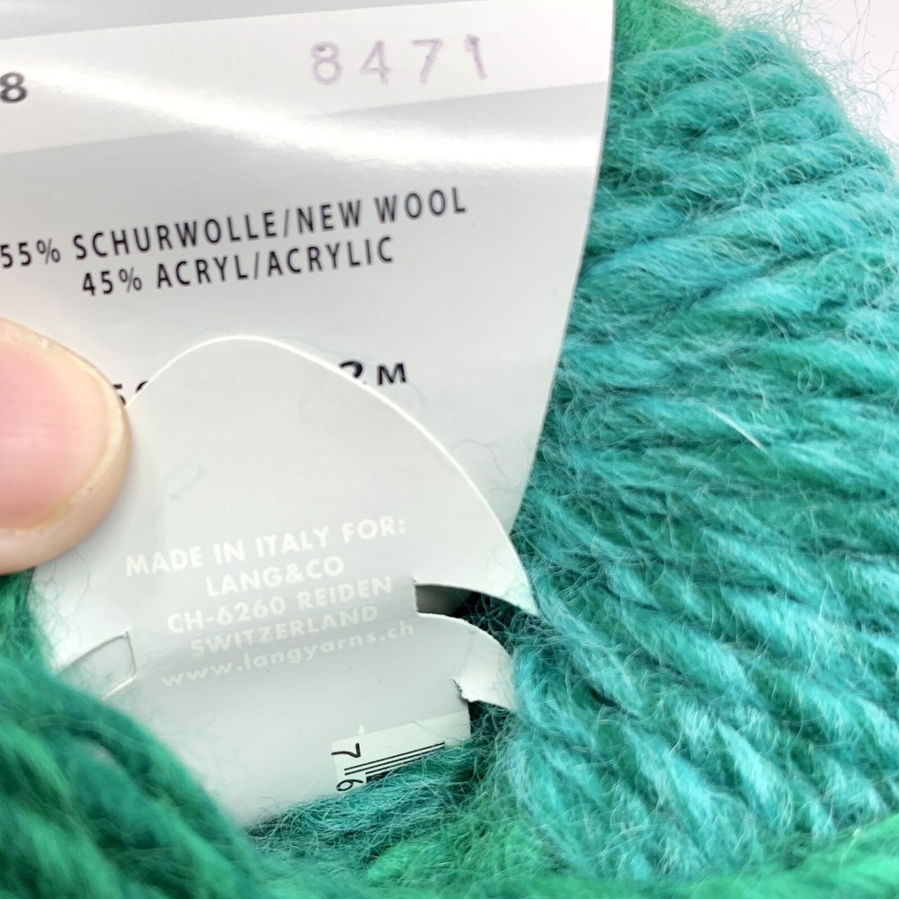 Lang Yarns Tosca 1 Ball Wool Acrylic Striping Bulky Green Blue 50 g 100 yds - Picture 4 of 5